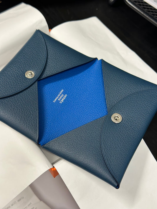 Hermes - Small Leather Goods - Clavi Card Holder - Navy Blue - H078474CK AM - £340.00