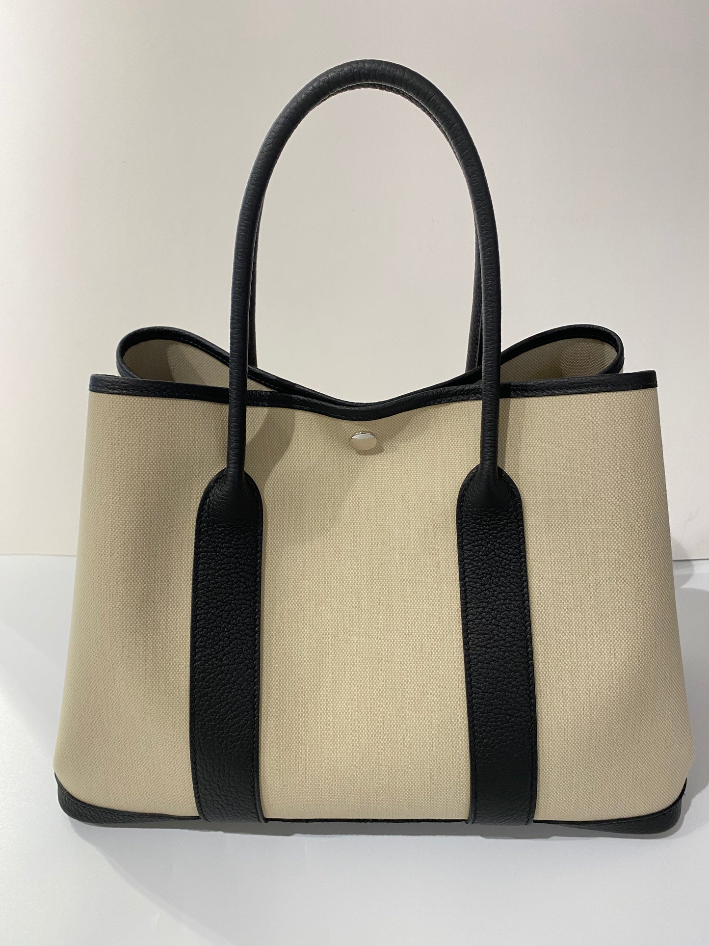 Hermes - Handbag - Garden party 36 toile Militaire/ veau Negonda - BETON / NOIR SHW - H069576CK BO - £1,880.00