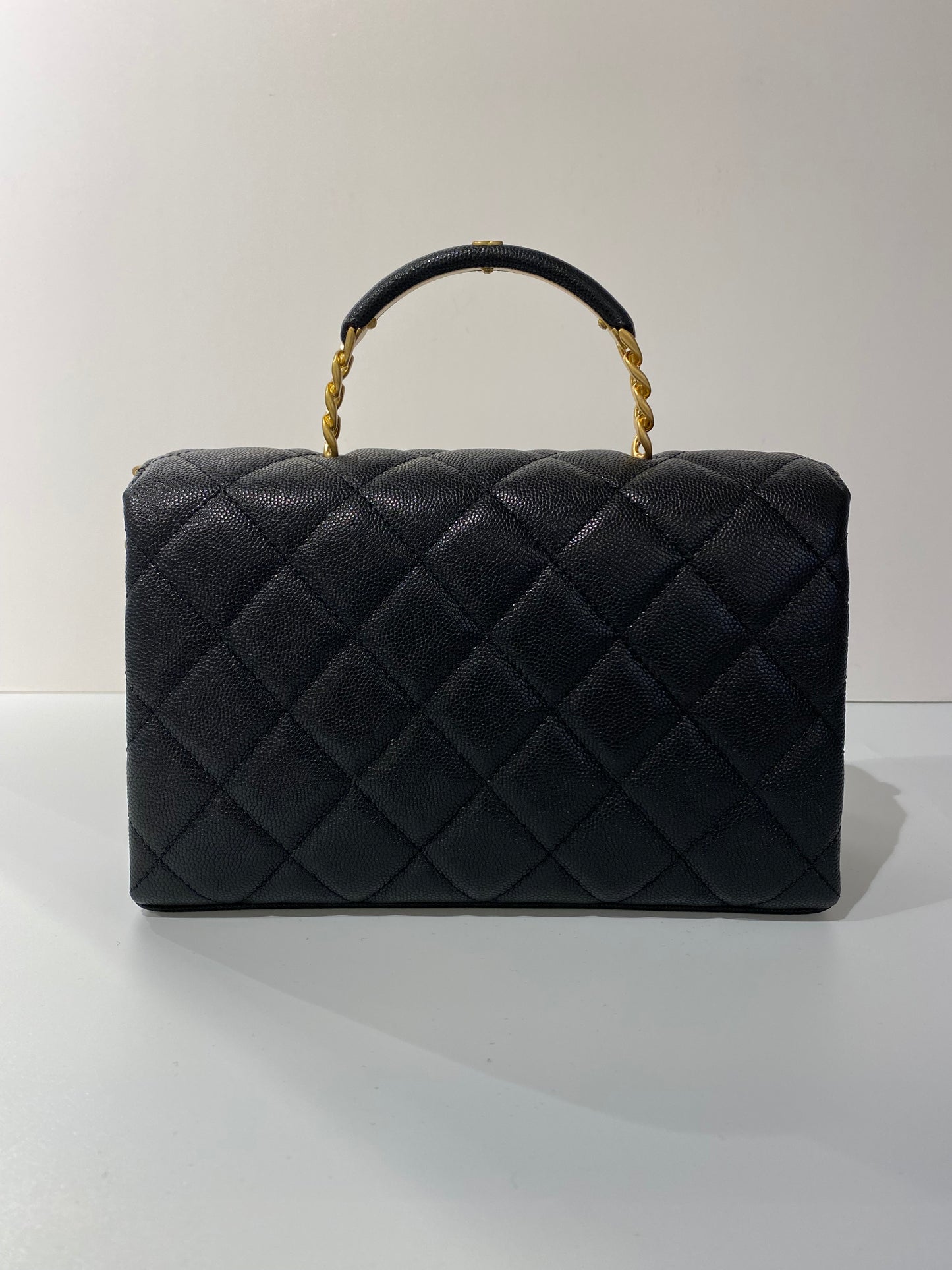 23Chanel - Handbag - Seasonal Top Handle With CC Logo on Handle - Caviar  - Black Gold  - AS4008 - £4,920.00
