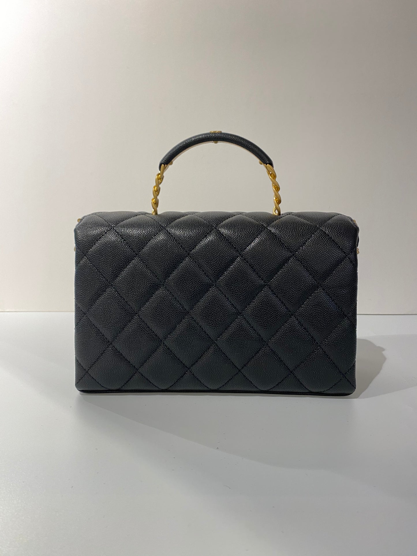 23Chanel - Handbag - Seasonal Top Handle With CC Logo on Handle - Caviar  - Black Gold  - AS4008 - £4,920.00