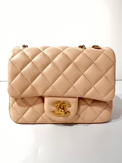 Handbag - 23S Flap Bag With Camellia Chain 17CM -  Lambskin - Beige Gold - AS4040 - £4,530.00
