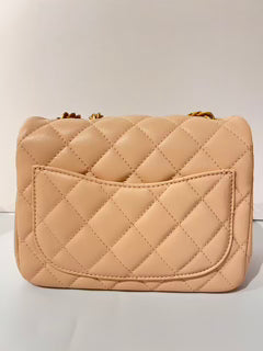 Handbag - 23S Flap Bag With Camellia Chain 17CM -  Lambskin - Beige Gold - AS4040 - £4,530.00