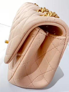 Handbag - 23S Flap Bag With Camellia Chain 17CM -  Lambskin - Beige Gold - AS4040 - £4,530.00