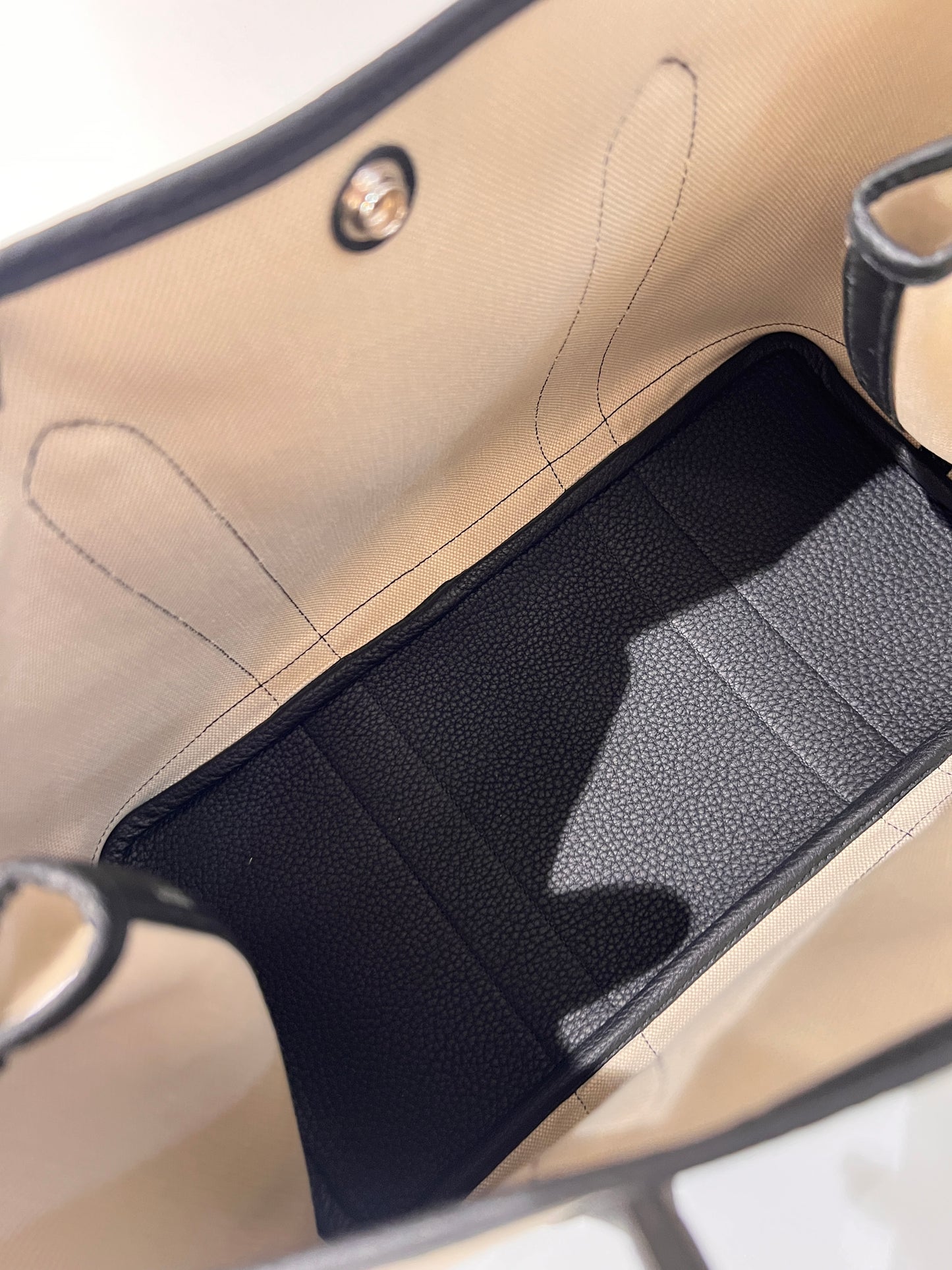 Hermes - Handbag - Garden party 36 toile Militaire/ veau Negonda - BETON / NOIR SHW - H069576CK BO - £1,880.00